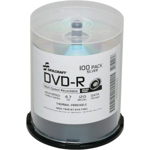 ABILITYONE Office Machine Supplies: DVD-R Discs, Gray 7045016147492