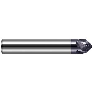 HARVEY TOOL Chamfer Mill: 1/4" Dia, 1/4" Shank Dia, 120 deg, 5 Flute, Solid Carbide, Single End 867616-C3