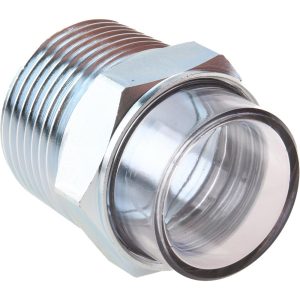 TRICO 2" Sight Diam, 1" Thread, 1-11/16" OAL, Viewport Sight Glass & Flow Sight 34202