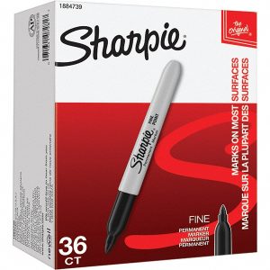 SHARPIE Permanent Marker: Black, AP Non-Toxic, Fine Tip 1884739
