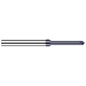 HARVEY TOOL Chamfer Mill: 3/32" Dia, 1/8" Shank Dia, 30 deg, 2 Flute, Solid Carbide, Single End 53515-C3