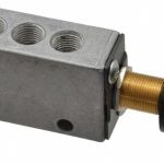 MEAD Mechanically Operated Valve: 4-Way Control, Palm Actuator, 1/8" Inlet, 2 Position LTV-140