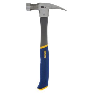 IRWIN Framing Hammers; Claw Style: Curved ; Head Weight (Lb): 1 ; Head Weight (Oz): 16 ; Head Material: Forged Steel ; Handle Material: Fiberglass ; Face Surface: Smooth 1954889