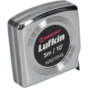 LUFKIN Tape Measure: 10' Long/3 Meters, 1/2" Width, Yellow Blade W9210ME