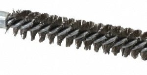 SCHAEFER BRUSH Double Stem/Spiral Tube Brush: 5/8" Dia, 6" OAL, Stainless Steel Bristles 43816