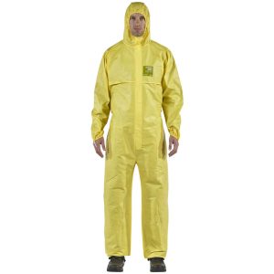 ANSELL Non-Disposable Rain & Chemical-Resistant Coveralls: Size 2X-Large, Yellow, Film Laminate YY23-B-92-111-06