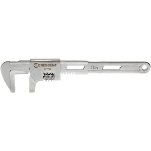 CRESCENT Automatic Adjustable Pipe Wrench: 3-5/8" Max, 15" OAL, C715
