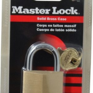 MASTER LOCK Padlock: Solid Brass, Keyed Different, 1-9/16" Wide 140D