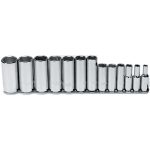 PROTO Socket Set: Deep, 13 Pc, 3/8" Drive, 1/4 to 1" J52114