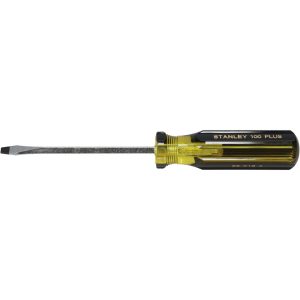 STANLEY Slotted Screwdriver: 3/16" Width, 7-3/4" OAL, 4" Blade Length 66-018-A