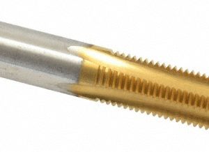 CLEVELAND 3/8-24 Bottoming RH 3B H3 TiN High Speed Steel 4-Flute Straight Flute Hand Tap C55226