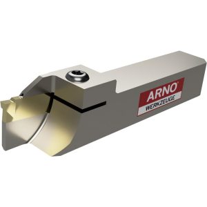 ARNO Indexable Cutoff Toolholder: 0.6693" Max Depth of Cut, 1.3386" Max Workpiece Dia, 0.118" Min Insert Width, Left Hand 116151