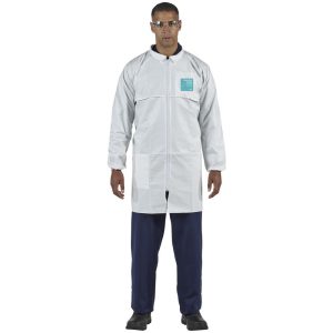 ANSELL Disposable Jackets & Coats; Garment Style: Coat ; Gender: Unisex ; Size: Medium ; Cuff Style: Elastic ; Material: Microporous Polyethylene Laminate Non-Woven ; Closure Type: Zipper WH20-B-92-209-03