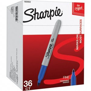 SHARPIE Permanent Marker: Blue, Alcohol Base, Fine Tip 1920932